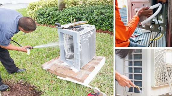 Các bước vệ sinh dàn nóng máy lạnh, điều hòa nội địa Nhật tại nhà